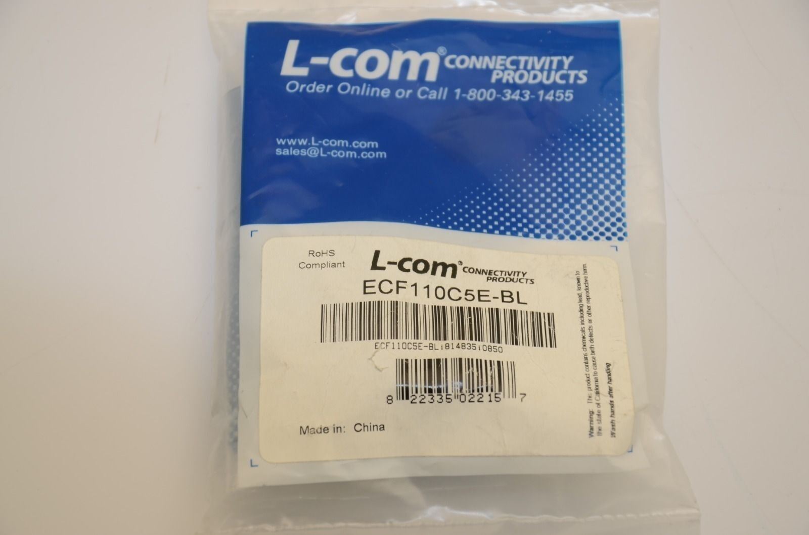 L-Com DGB9F & ECF110C5E-BL Connectors - Lot of 5 - NEW
