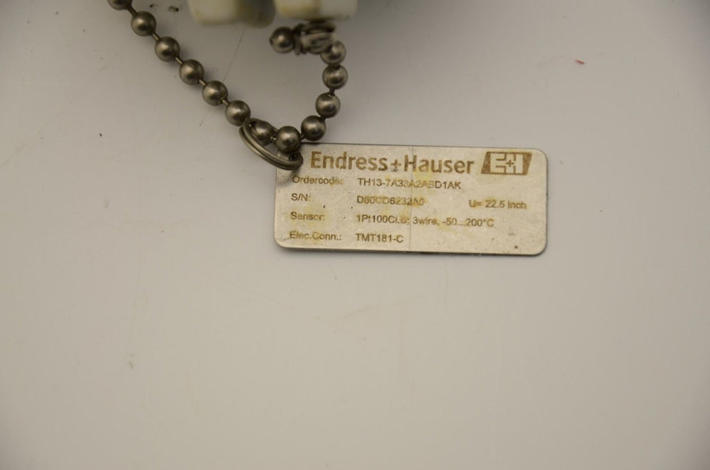 Endress Hauser TH13-7A33A2ABD1AK Temperature Sensor, 1PT100CI.B, 3-Wire