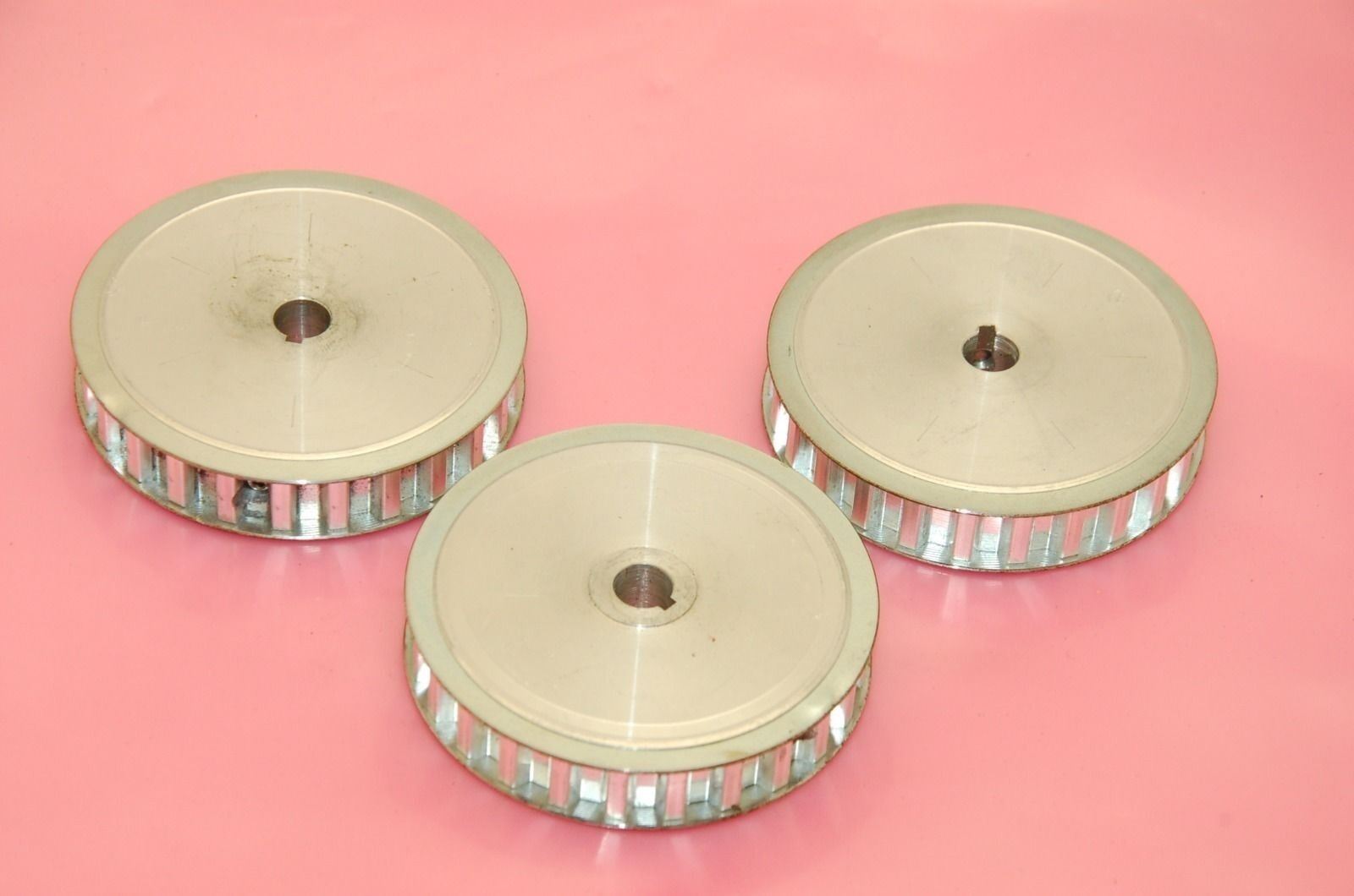 Aluminum Timing Belt Pulley 3"D, 5/16" Pitch, 3/8" Bore,5/8"W - Lot of 3