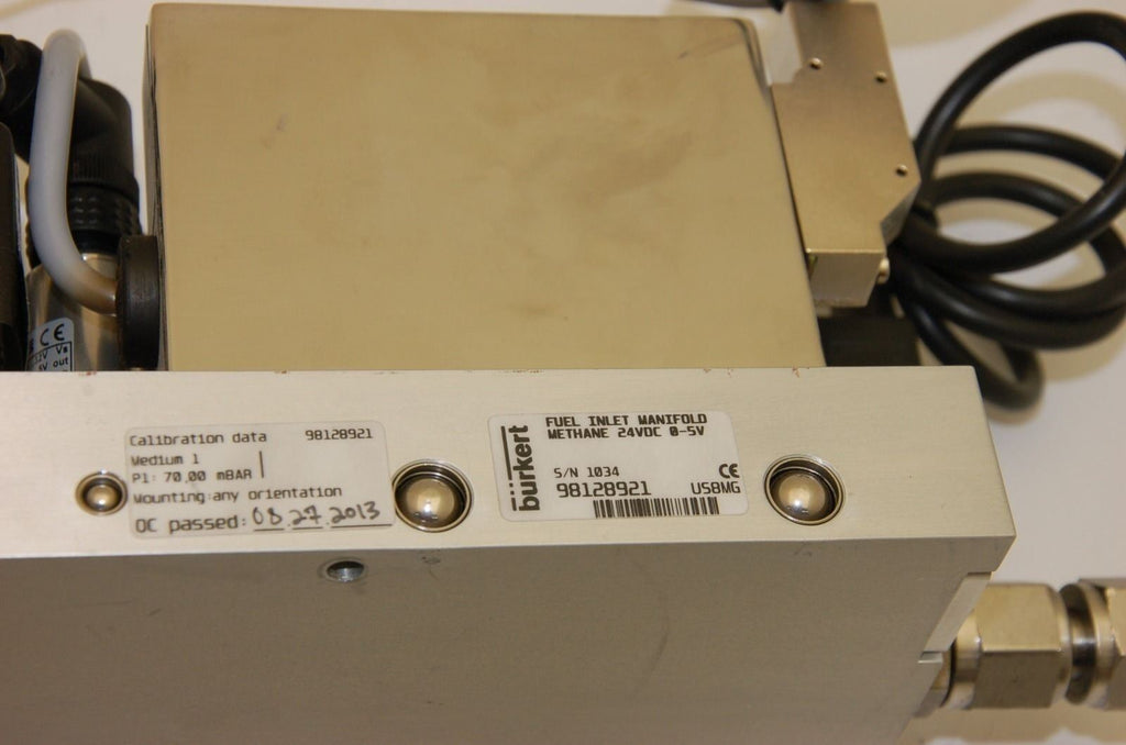 Burkert 8711 MFC SIngle Methane Mass Flow Control Assembly, 24VDC, 0-30 NLM