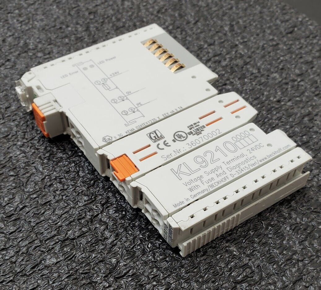 BECKHOFF KL9210, KL 9210 Voltage Supply Terminal 24 VDC w/ Fuse & Diagnostics