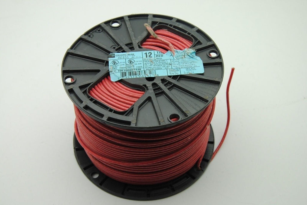 ENCORE 16 AWG Stranded Single Conductor, Red Hook-Up Wire, 105C 600V 500FT New