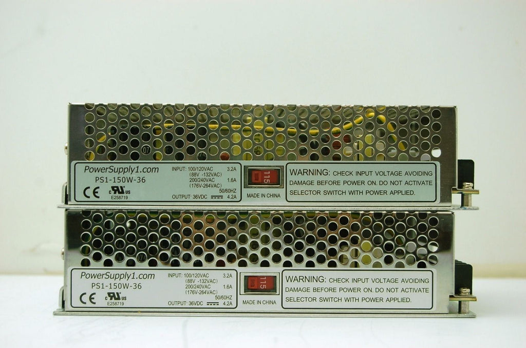 Lot of 2 Power Supply PS1-150W-36, Input 100/200 VAC 3.2 A 200/240 VAC 1.6A