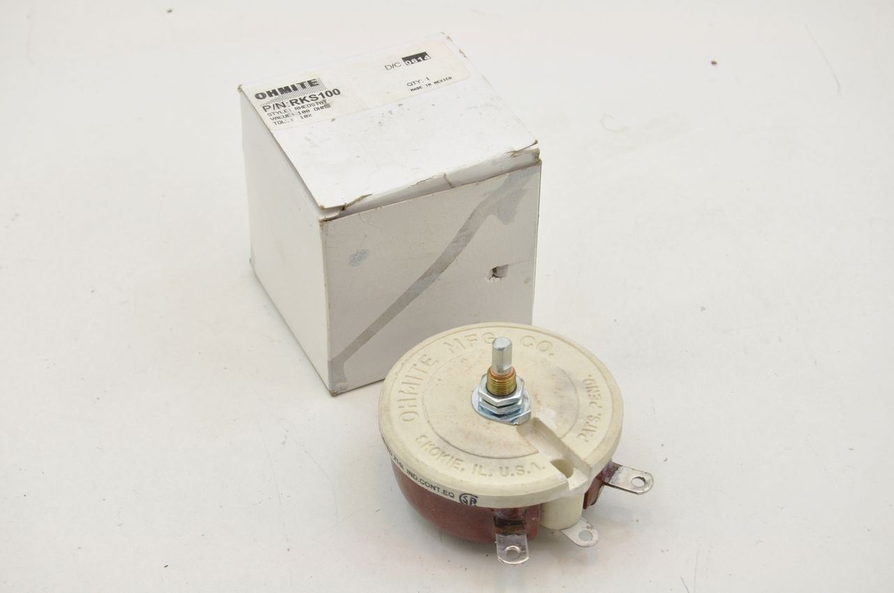 Ohmite RKS100 1A Max 100Ohm Rheostat NEW