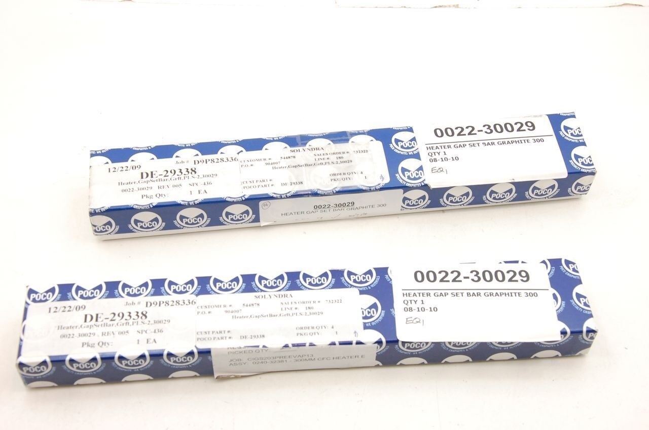 Poco Graphite Corp Gap Set Heater Bar DE-29338 Lot of 2 New