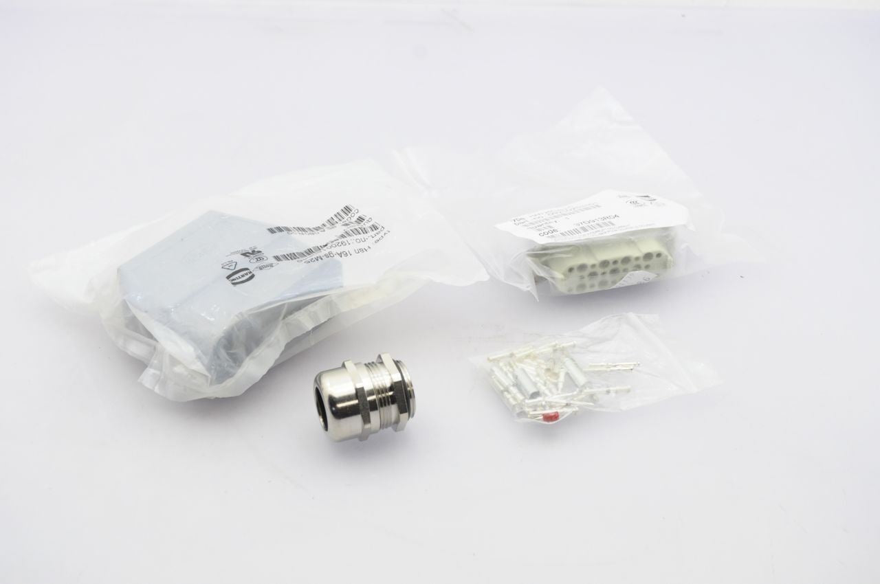 Harting 16A-gs-M25 Connector Kit With 25-Position Insert And Pins NEW