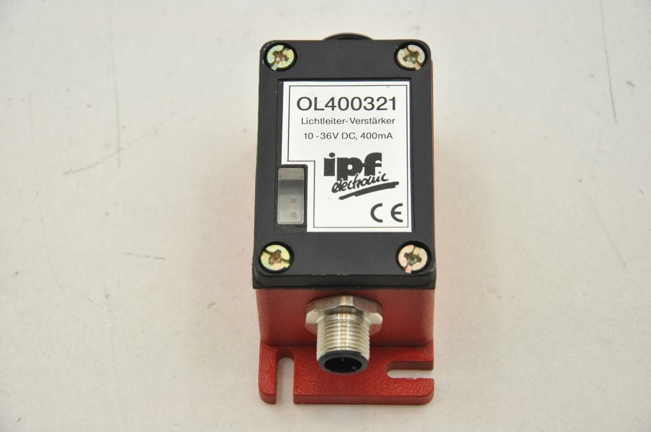 IPF Electrouic Fiber Optic Amplifier, M12- Stacker Alarm OL400321 With LT060311