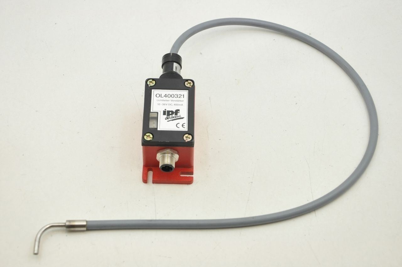 IPF Electrouic Fiber Optic Amplifier, M12- Stacker Alarm OL400321 With LT060311