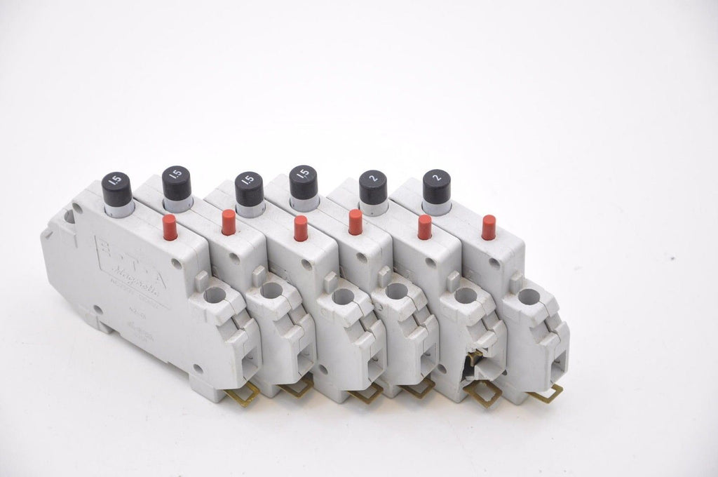 E-T-A 15A and 2A Circuit Breakers Mixed Lot Of 6