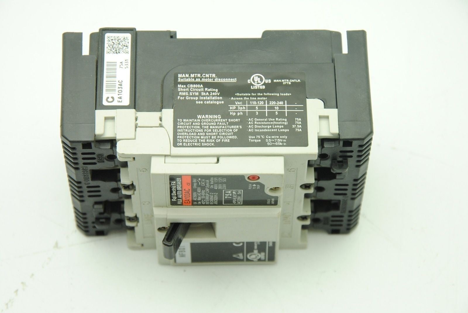 FUJI ELECTRONICS EA103AC Auto Breaker 75A AC220V