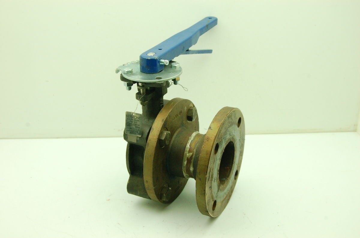 Keystone K Lock Butterfly Valve Fig.312 W/ 2 Nibco 3" Female Solder Cup Flanges