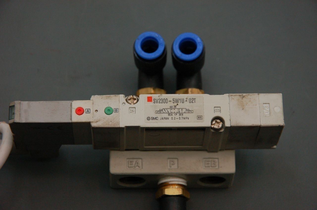 SMC SV2300-5W1U-021 Single Pneumatic Valve Manifold 24VDC activation 6mm 8mm