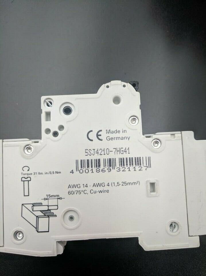 Lot of 2 Siemens 5SJ42, 2-Pole 10A 125VDC 240 VAC Circuit Breakers