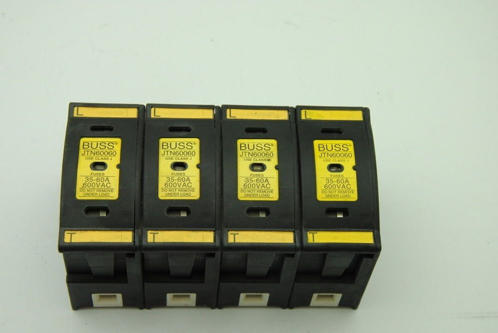 Bussman JTN60030 Class J Fuseholder, 30A, 600V, Din Rail Mounting - Lot of 4