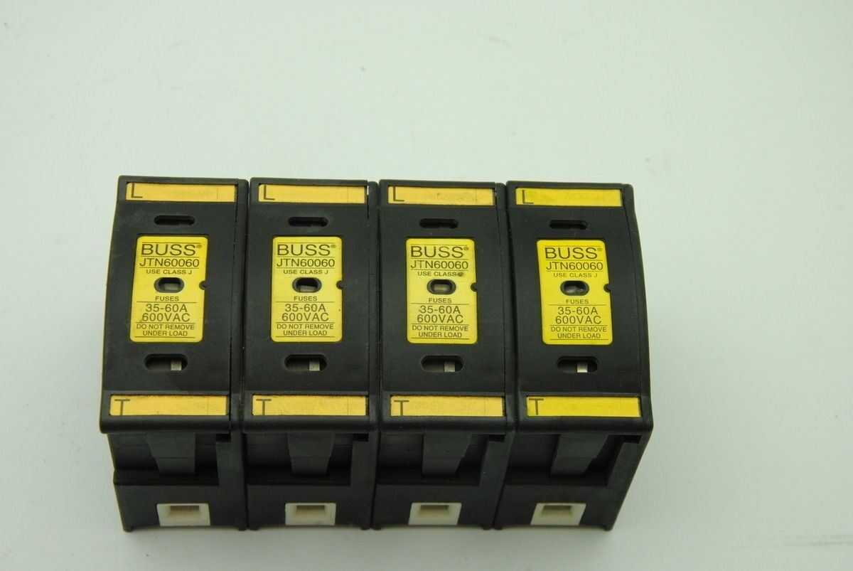 Bussman JTN60030 Class J Fuseholder, 30A, 600V, Din Rail Mounting - Lot of 4