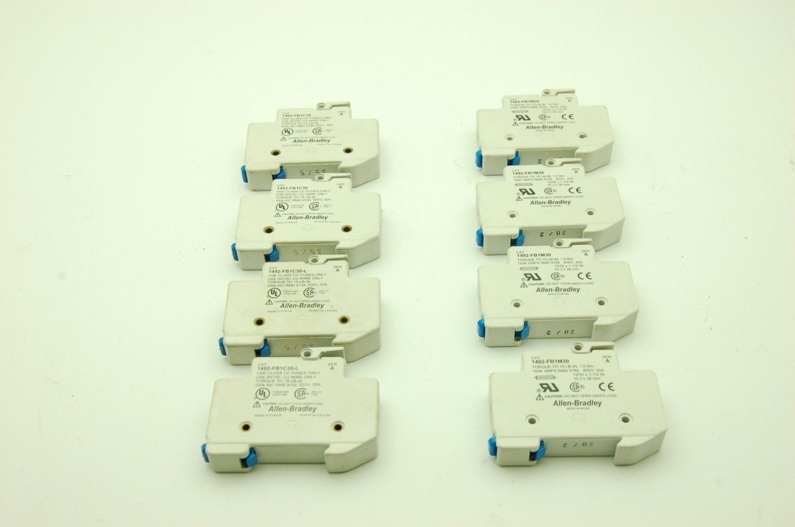 Allen Bradley, Assorted Fuse Holders, FB Series Lot of 8