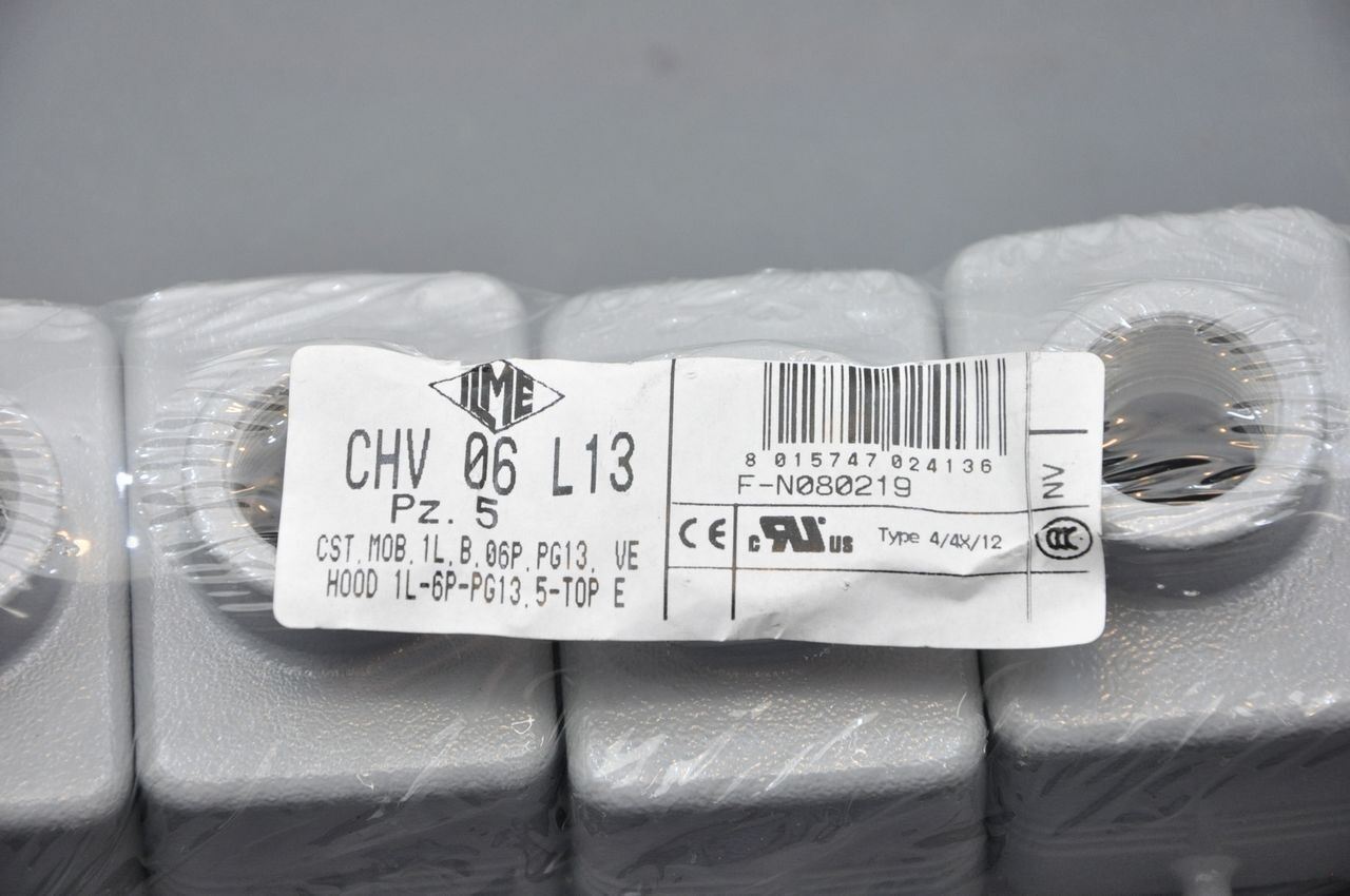 ILME CHV 06 L13 Metal Connector Housing 1.75"x 2.25" Lot Of 5 NEW In Bag