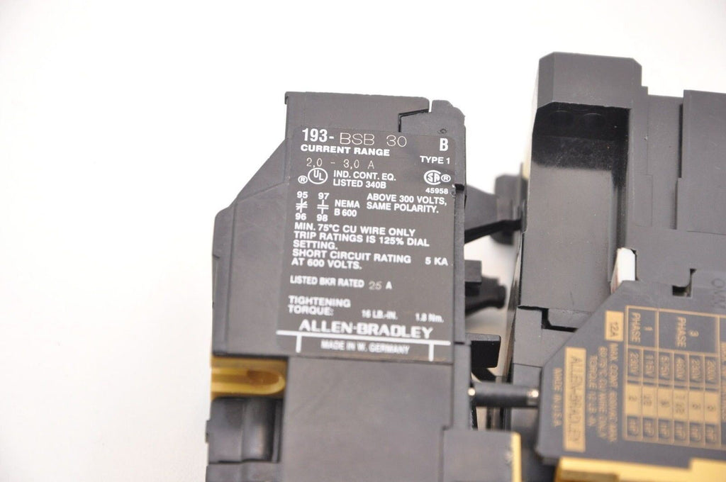 Allen Bradley Contactor 100-A12ND3 Ser B 24VDC Coil