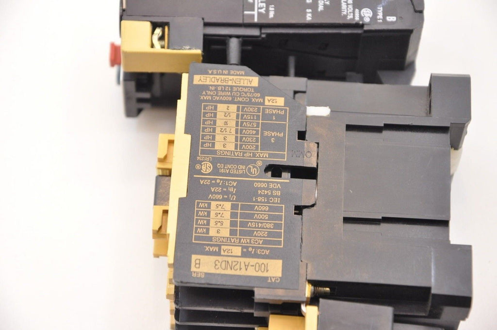 Allen Bradley Contactor 100-A12ND3 Ser B 24VDC Coil