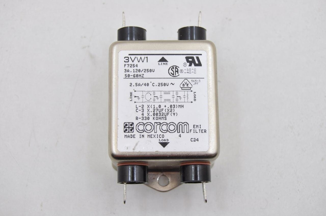 Corcom 3VW1 F7254 3A 120/250V EMI Noise Filter - Lot of 2