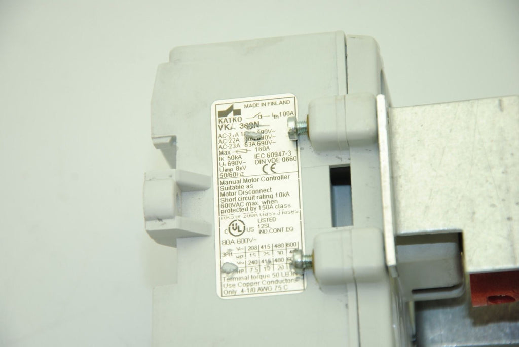 Katko VKA 380N, 3-Pole Rotary Switch w/ Handle, 80A