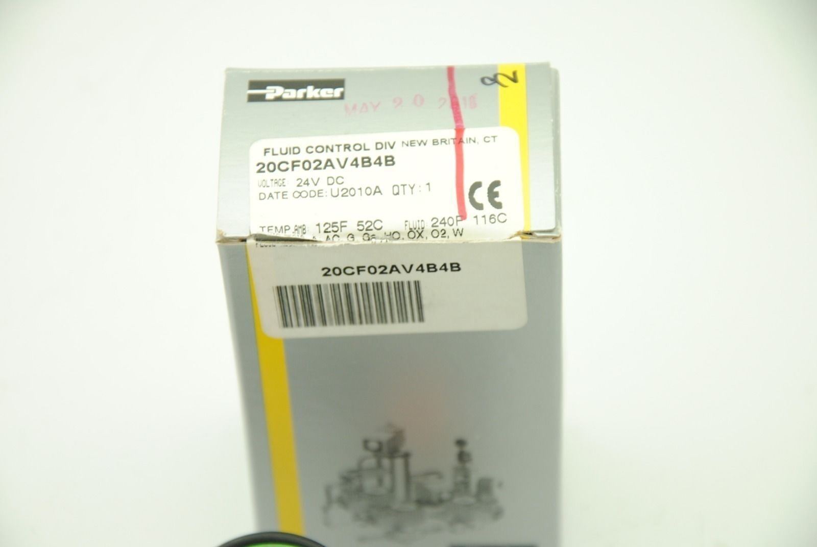 Parker 20CF02AV4B4B, Solenoid Valve 24V DC, New In Box