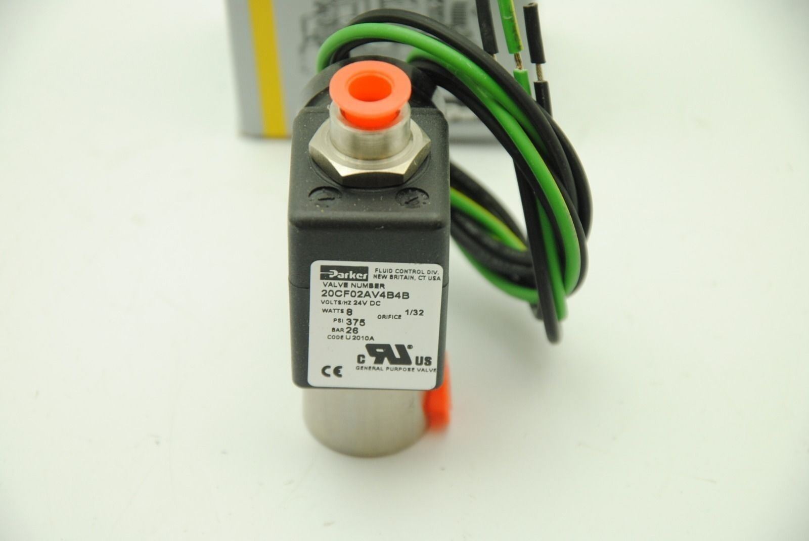 Parker 20CF02AV4B4B, Solenoid Valve 24V DC, New In Box