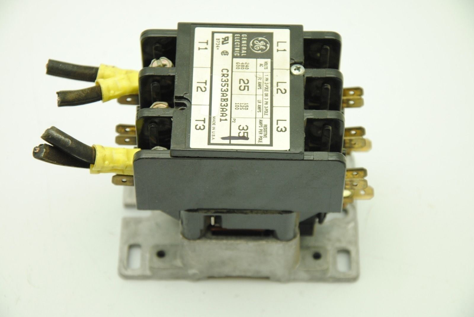 GE CR353AB3AA1, Definite Purpose Contactor, 25A 600V 1-3PH