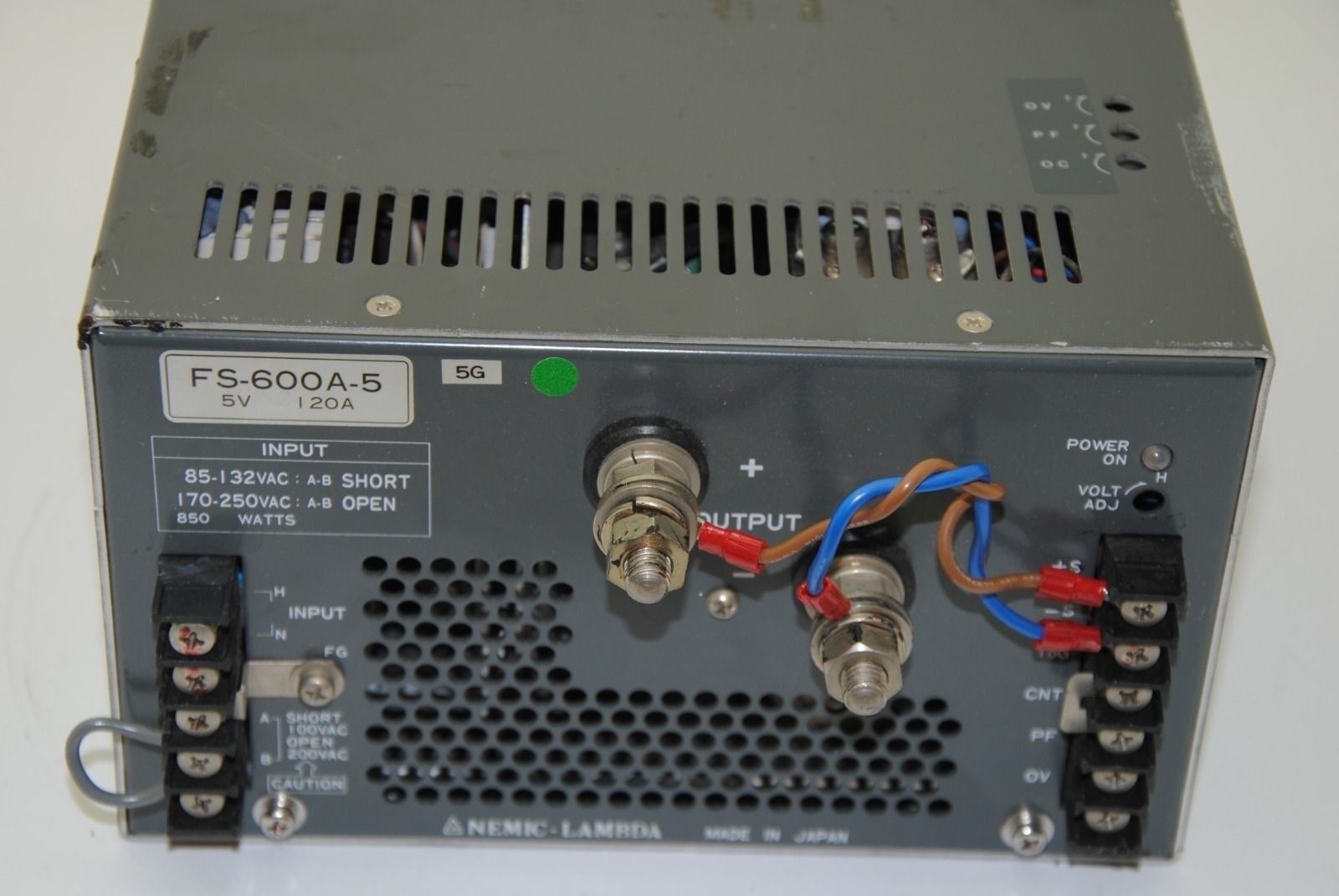 Nemic Lambda FS-600A-5, Power Supply, 5V 120A