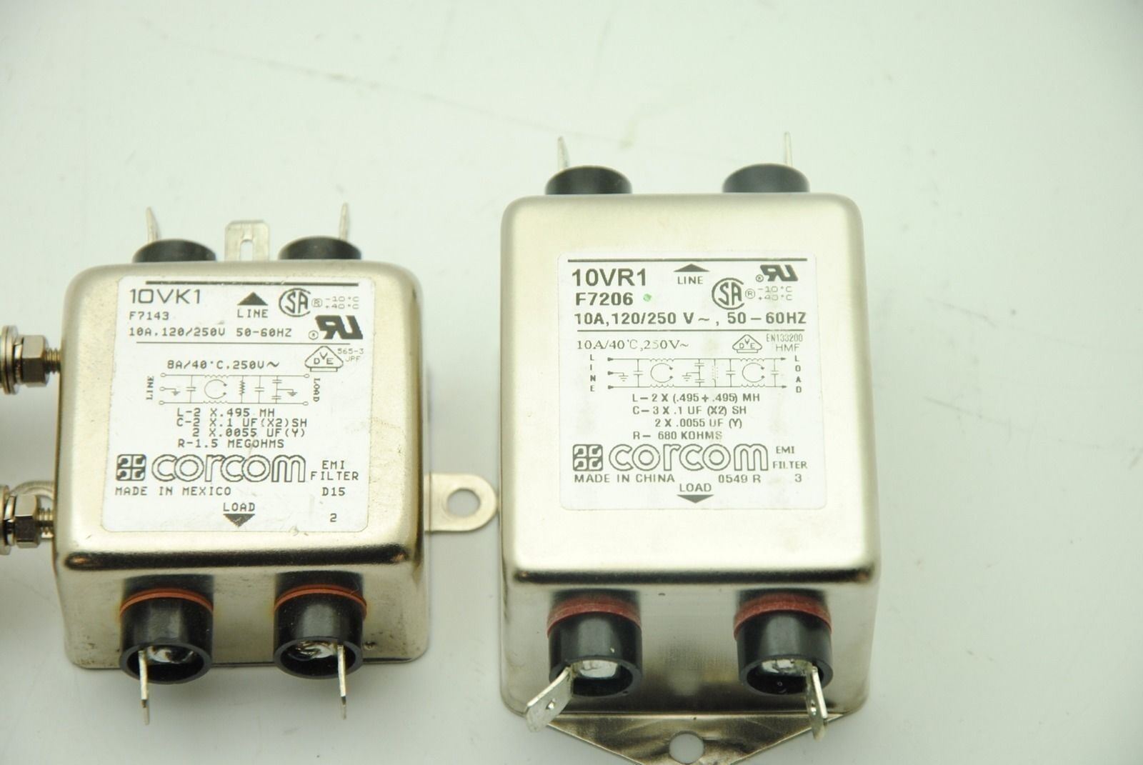 Lot of 3 Noise Filters, CORCOM 10VK1, CORCOM 10VR1, TOKIN GT-205U