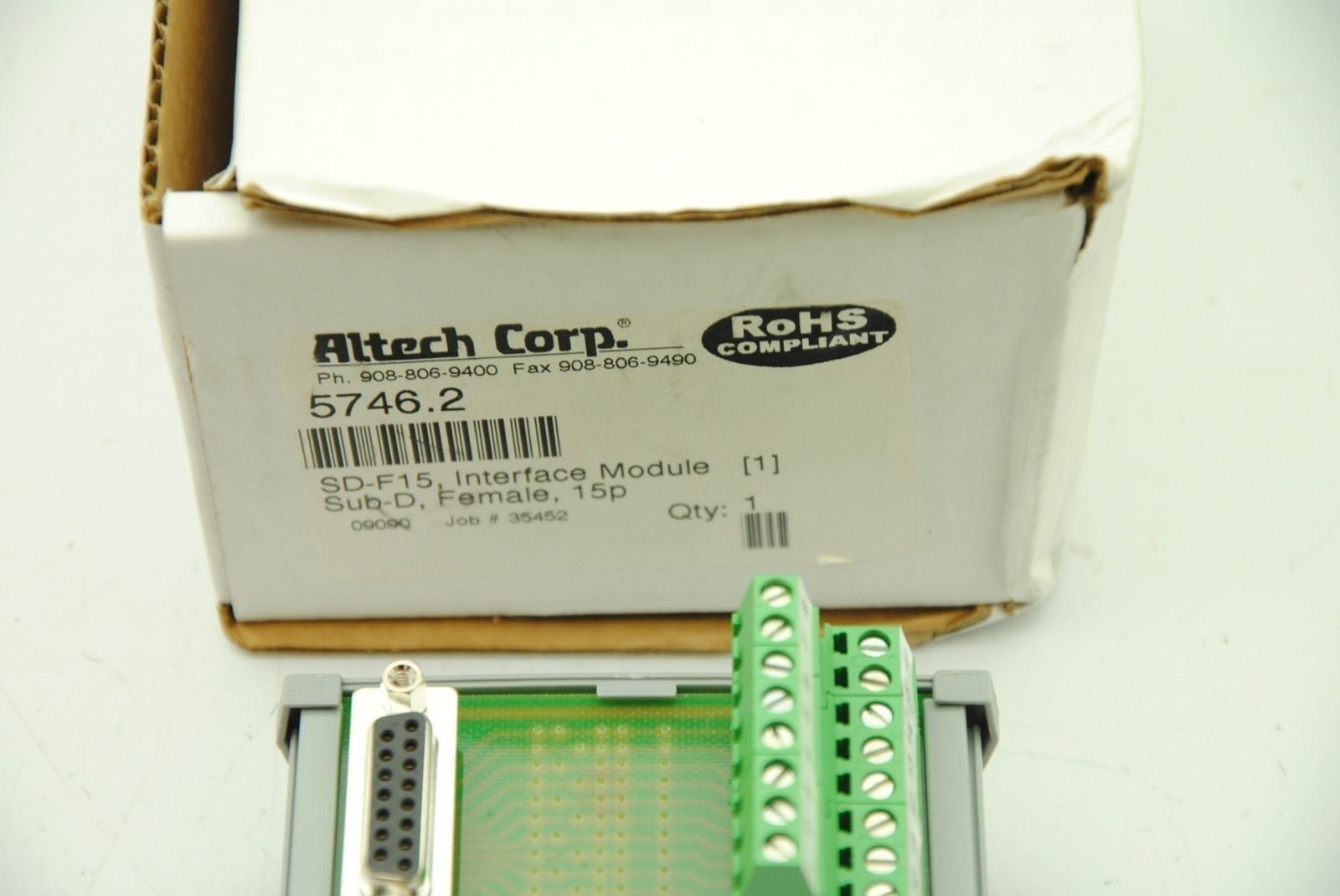 Altech Corp. SD-F15, SD-F15 Interface Module Sub-D, Female 15p, New