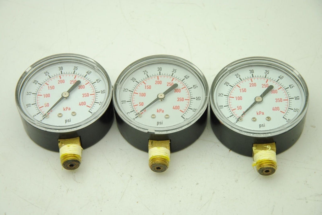 Grainger Industrial Grade, 2-1/2" Pressure Gauge 60PSI, Lot of 3