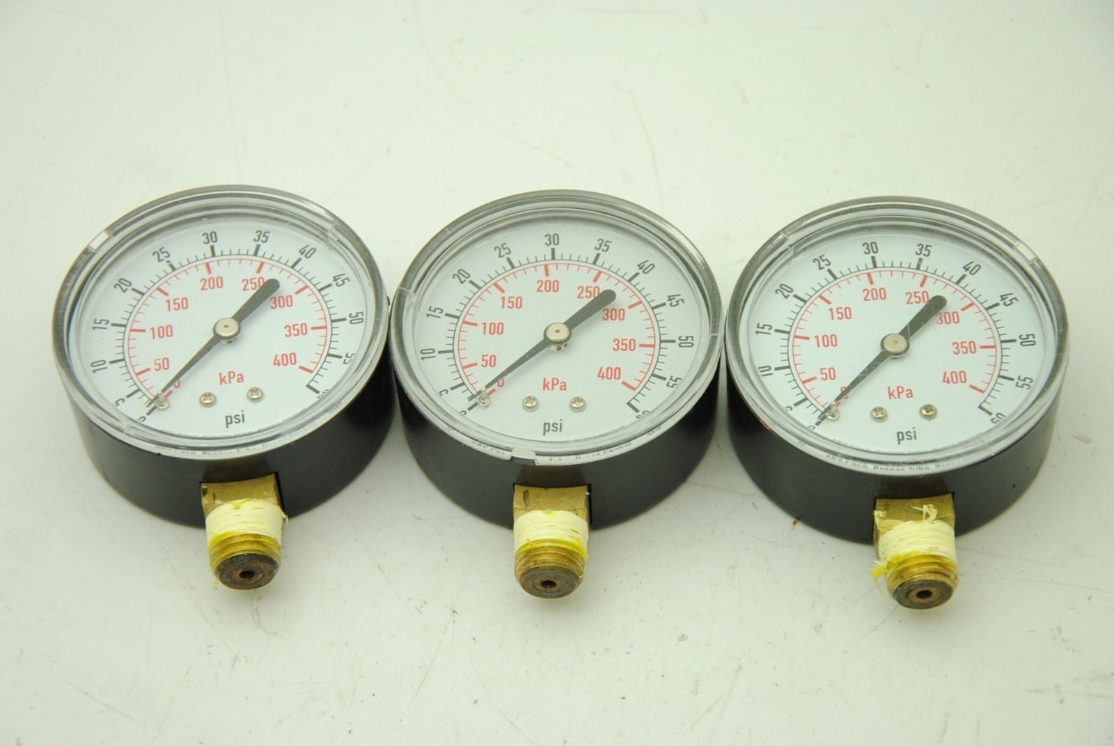 Grainger Industrial Grade, 2-1/2" Pressure Gauge 60PSI, Lot of 3