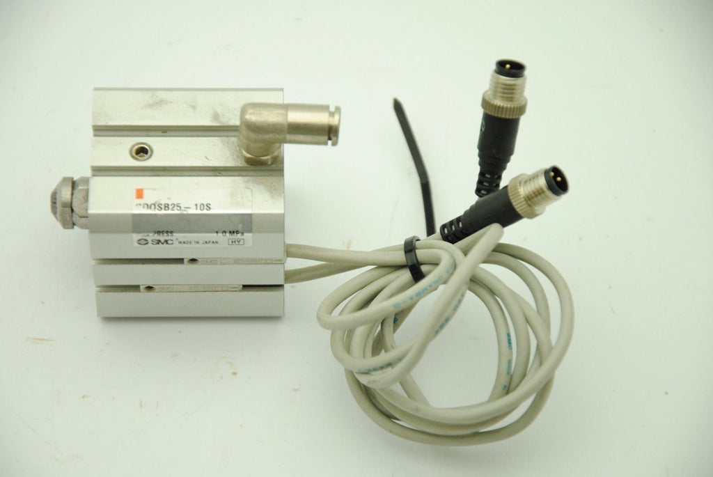 SMC CDQSB25-10S Pnumatic Compact Cylinder Spring Return 2x D-M9P sensors .375"