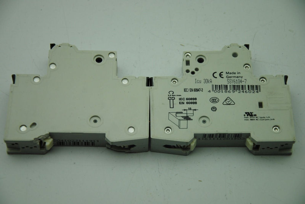 Siemens 5SY61 C4, Single-Pole 4A Circuit Breakers, Lot of 8