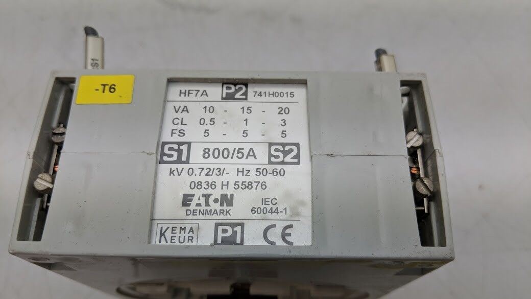 EATON HF70A 741H0015 Inductive Current Transducer 800/5A kV 0.72/3/ 50-60Hz
