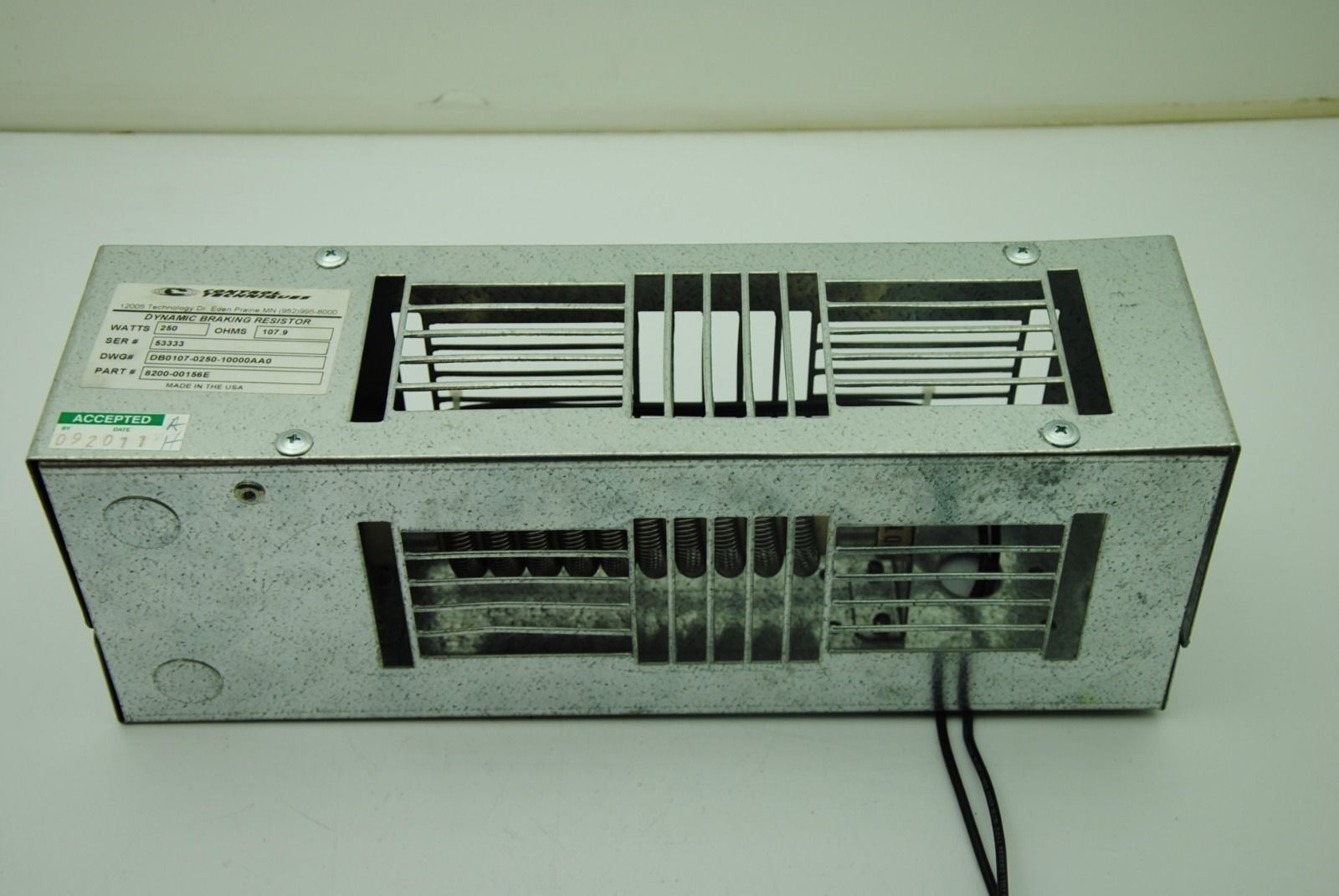 CONTROL TECHNIQUES 8200-00156E, Dynamic Braking Resistor 250w 107.9ohms