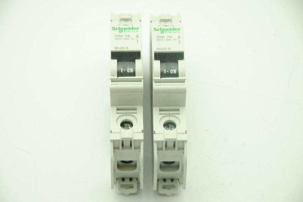 SCHNEIDER C 7A, Single-Pole Circuit Breaker, Lot of 2