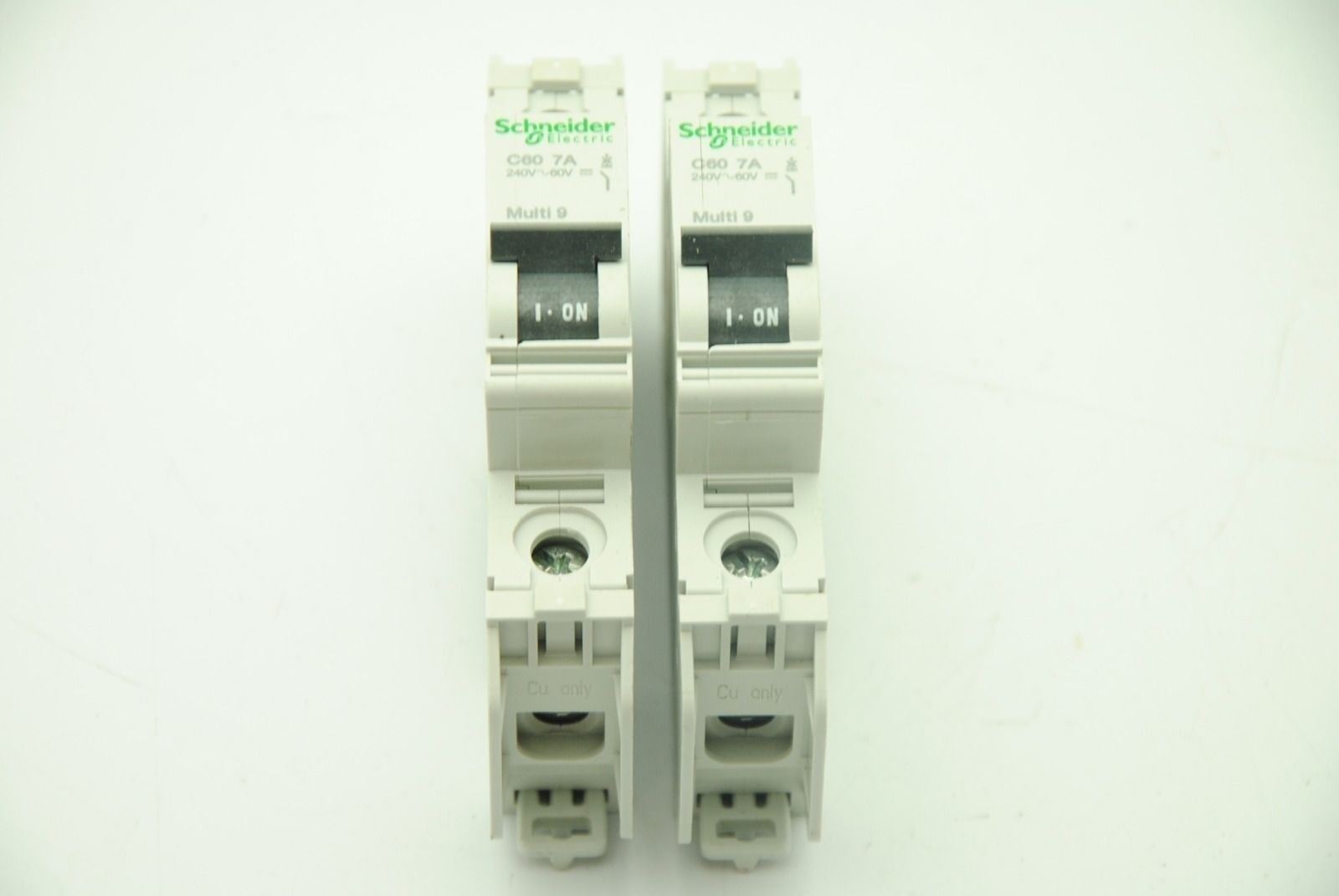 SCHNEIDER C 7A, Single-Pole Circuit Breaker, Lot of 2