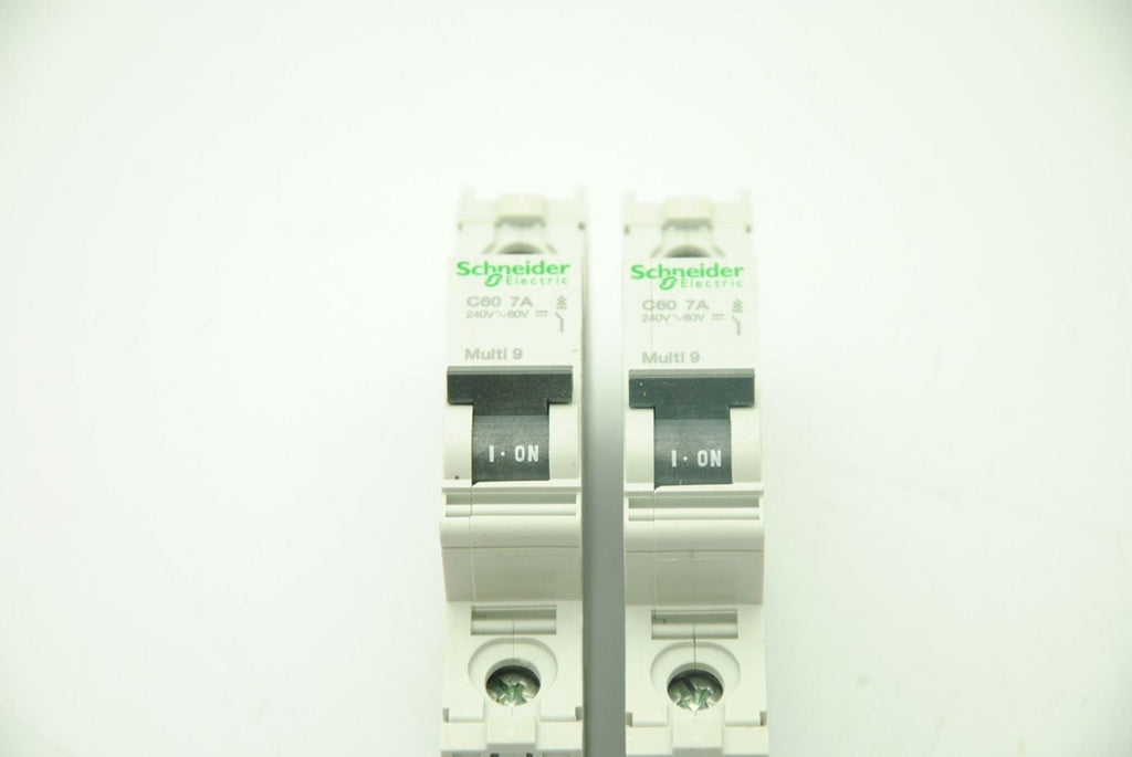 SCHNEIDER C 7A, Single-Pole Circuit Breaker, Lot of 2
