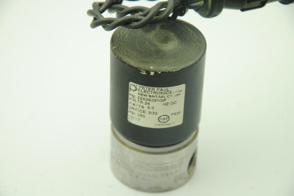 PETER PAUL 22X06390GP, Solenoid Valve 24V 9.5W 250PSI 3/32 Orifice