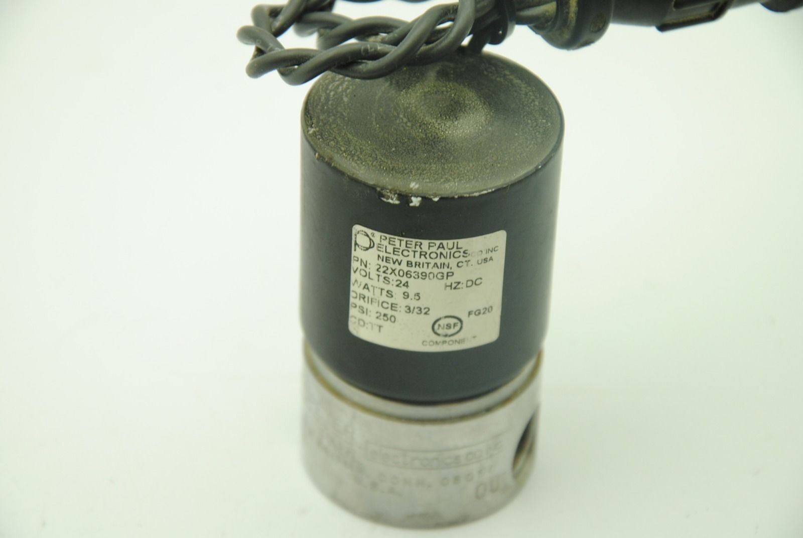 PETER PAUL 22X06390GP, Solenoid Valve 24V 9.5W 250PSI 3/32 Orifice