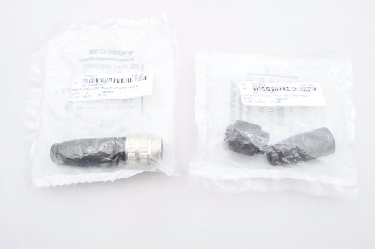 Turck U3-01273 5-Pin Male And U3-01268 5-Pin Female Mated Connectors NEW