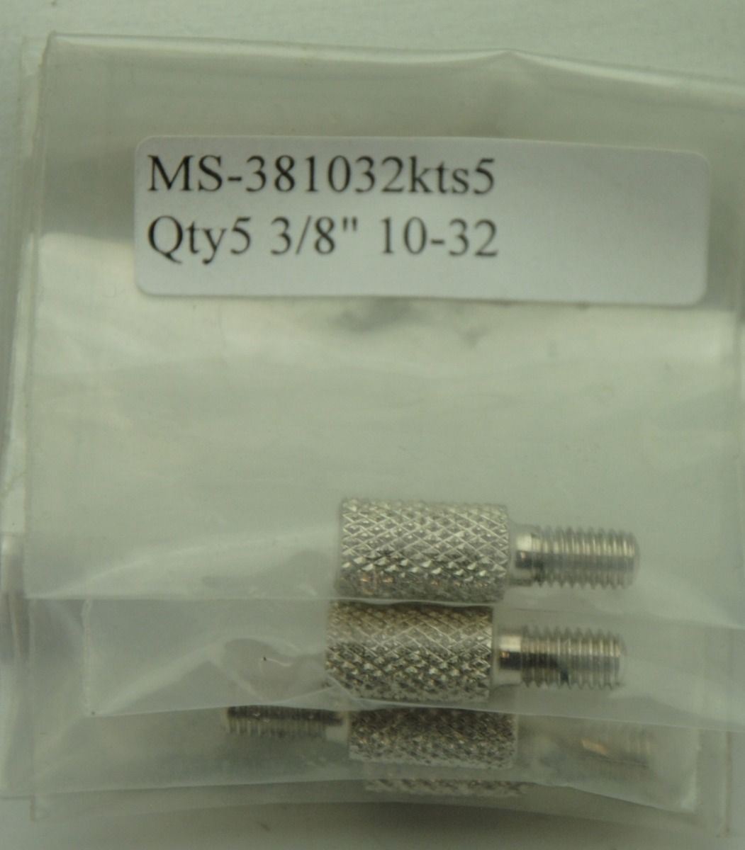 Thumb Screw, Knurled, 3/8" 10-32 SS MS-381032kts5 lot of 5 screw