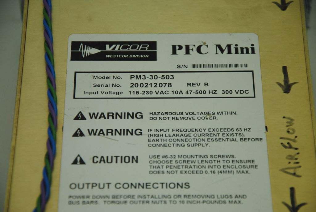 Vicor PM3-30-503, Power Supply, 115-230VAC 10A, Lot of 2