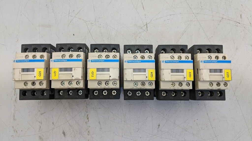 6x Telemecanique Schneider Electric 3 Pole 3PH Contactor LC1D38 9-18kW 120V Coil