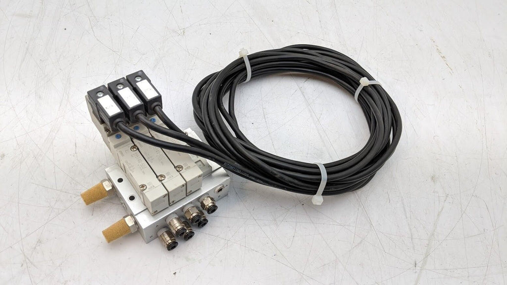 3x SMC SY5140-5DZ Base Mount Solenoid Valves 0.15~0.7MPa 5 Port 2 Position 24VDC