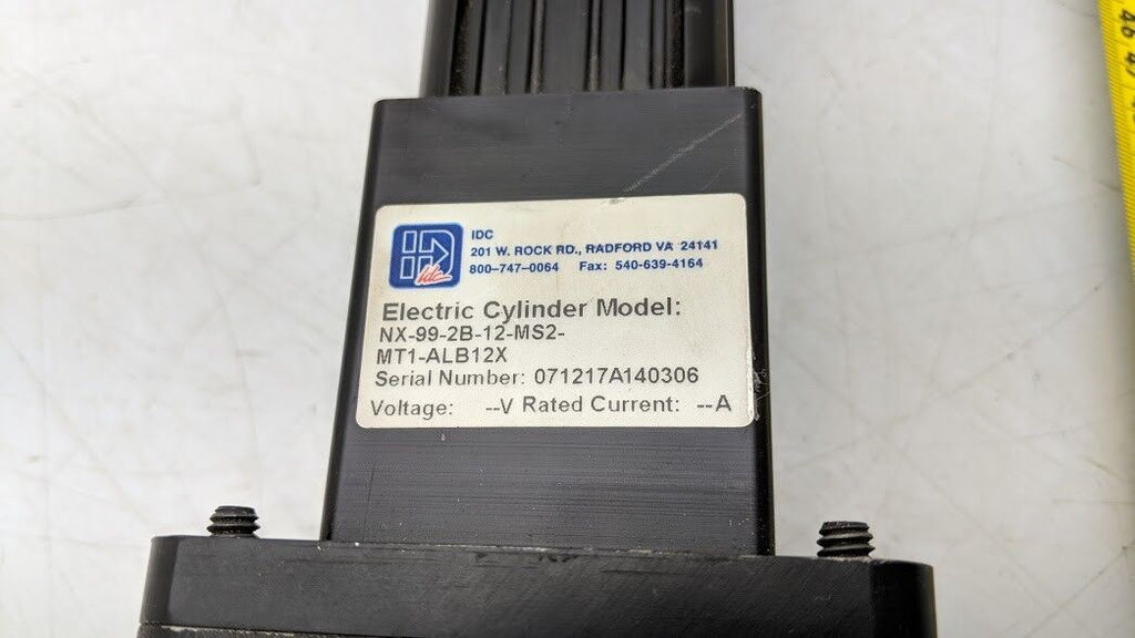 IDC Electric Linear Actuator NX-99-2B-12-MS2-Mt1-ALB12X 12" Stroke Servo Motor