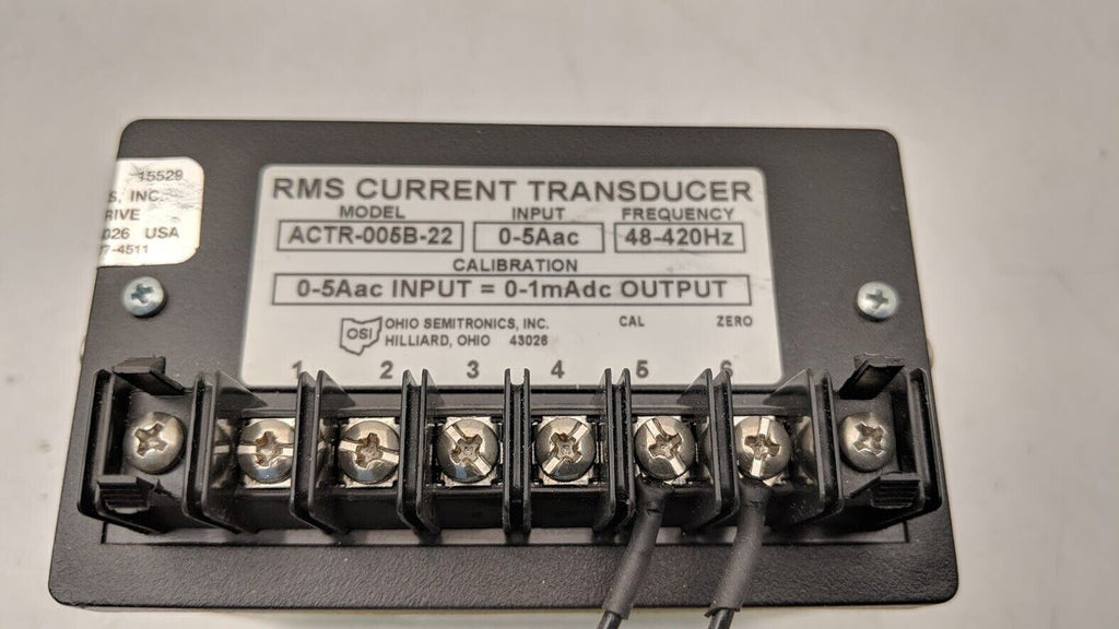 OSI Ohio Semitronics RMS Current Transducer ACTR-005B-22 0-5A In 48-420Hz 230VAC
