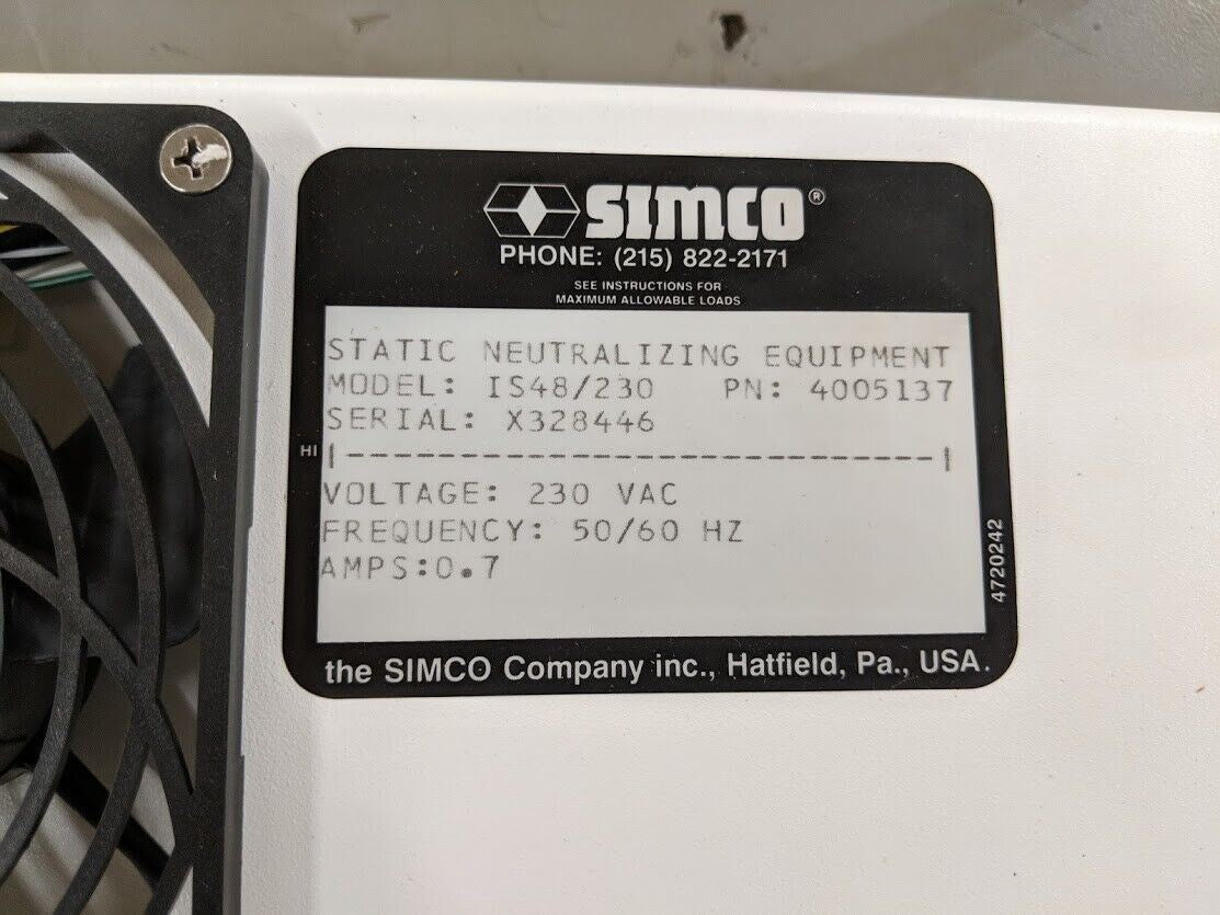 Richmond Simco Intellistat 48 Air Ionizer IS48/230 230VAC 0.7A 4005137 FreeShip